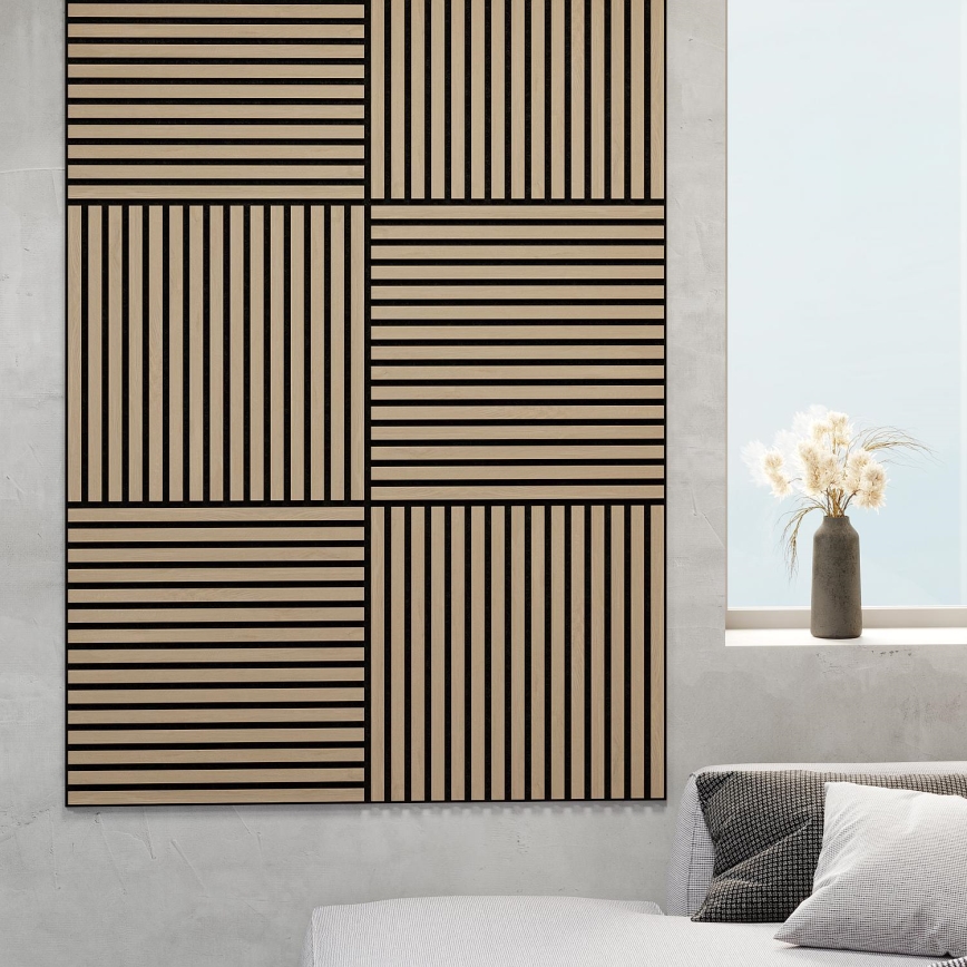 BATH DELUXE 54-060-08-86-12 - ZESTAW 4x Akustyczny panel okładzinowy DANVIKEN 60x60 cm dąb