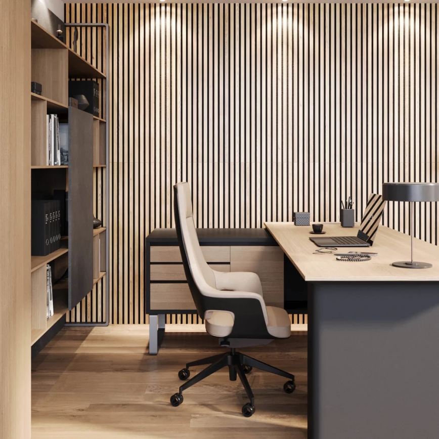 BATH DELUXE 54-240-11-86-12 - Akustyczna płyta ścienna VASALUND 240x52 cm dąb