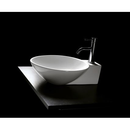 Bathco 0028 - Umywalka nablatowa BAYONA 42x50,5 cm porcelana/biała