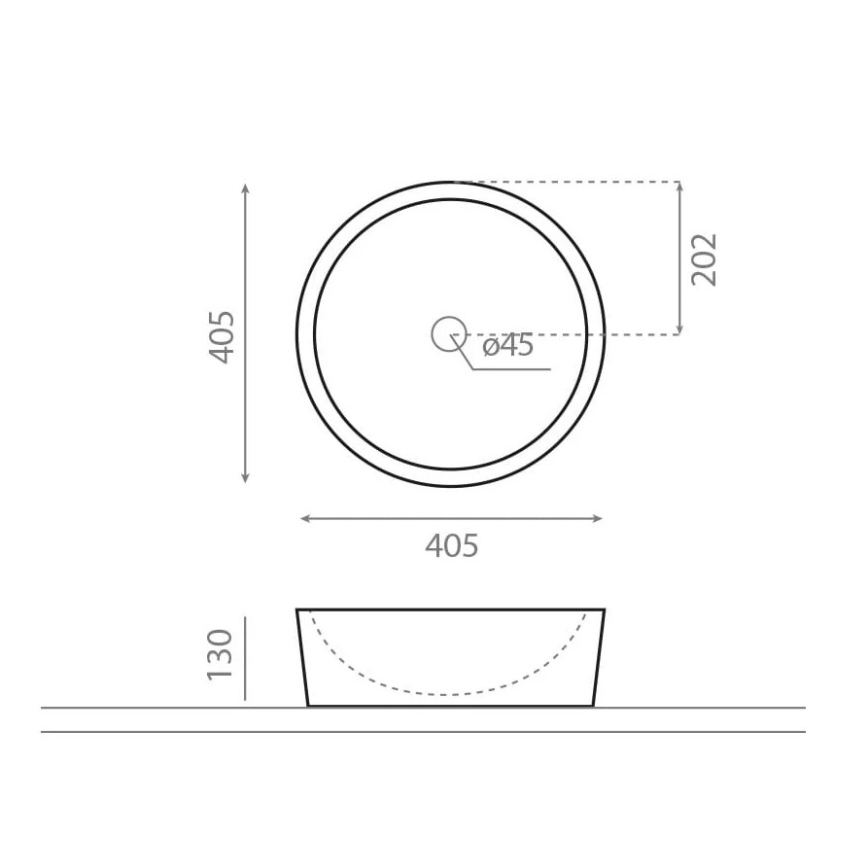 Bathco 00308 - Umywalka nablatowa DUAL Ø 40,5 cm kamień/szary
