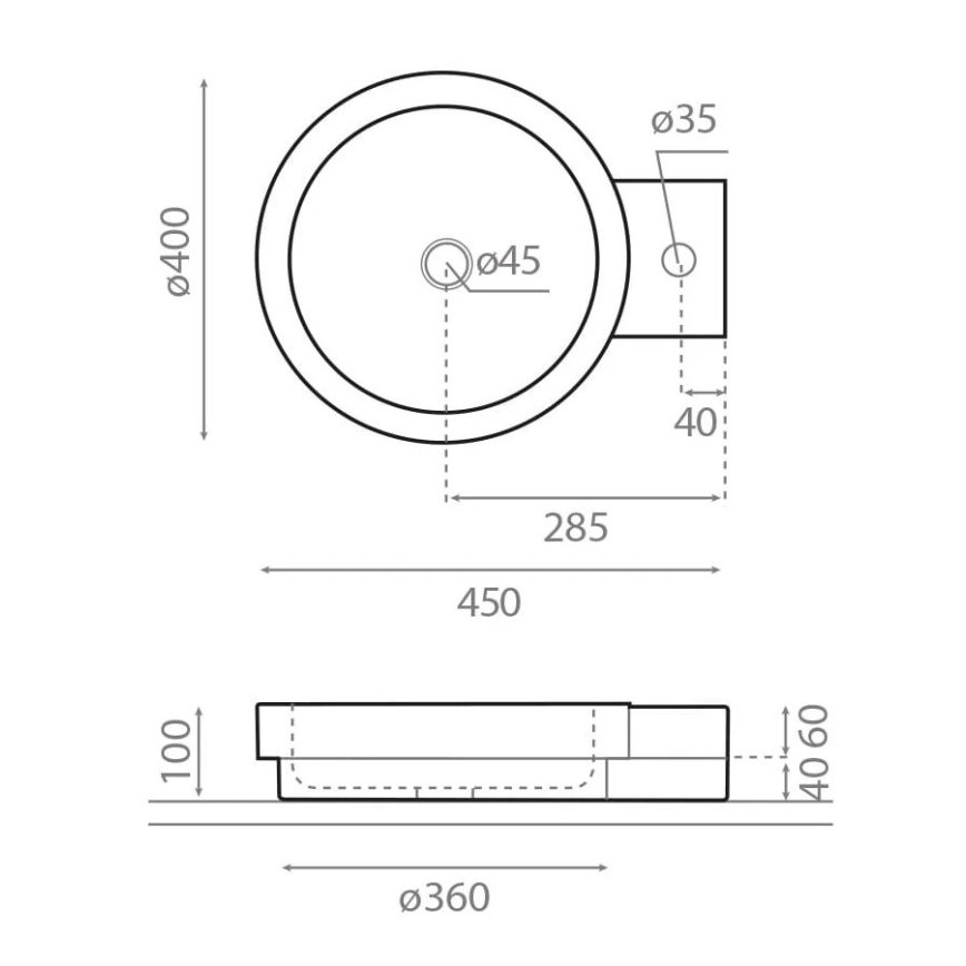 Bathco 00338 - Umywalka nablatowa ICONO 40x45 cm, kamień/beżowy