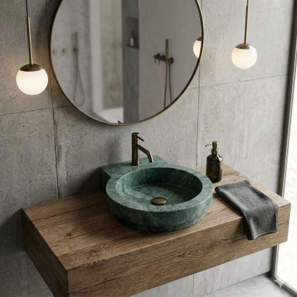 Bathco 00339 - Umywalka nablatowa ICONO 40x45 cm kamień/szary