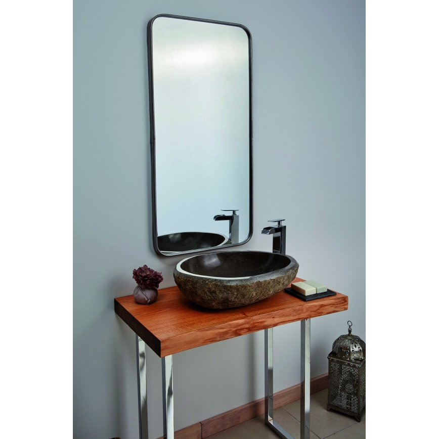 Bathco 00393 - Umywalka nablatowa RIO 52x47 cm kamień/szary