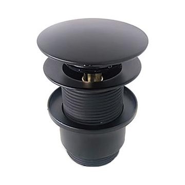 Bathco 0212NE - Korek umywalkowy bez przelewu CLICK-CLACK, śr. 6 cm, czarny mat