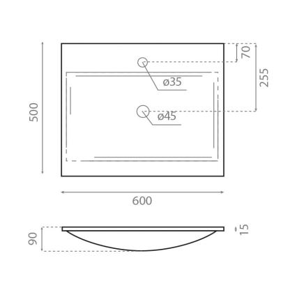Bathco 0507 - Umywalka wpuszczana MONACO 60x50 cm żywica/biała