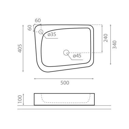 Bathco 4001 - Umywalka nablatowa ARAGON 50x40,5 cm porcelana/biały