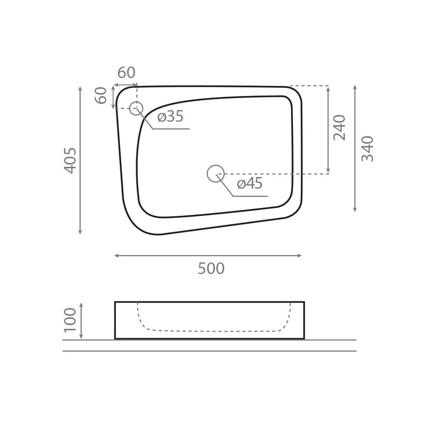 Bathco 4001 - Umywalka nablatowa ARAGON 50x40,5 cm porcelana/biały
