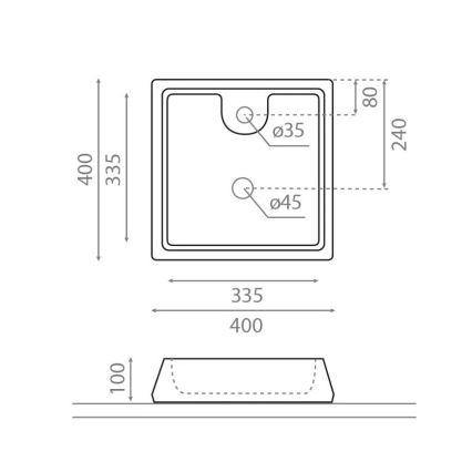 Bathco 4003 - Umywalka nablatowa GALICIA 40x40 cm porcelanowa/biała