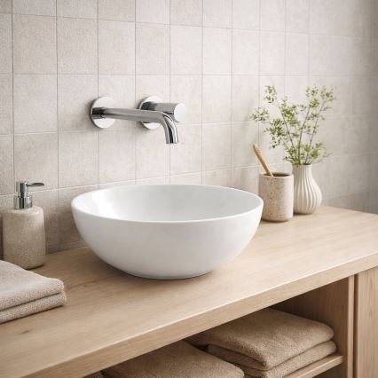Bathco 4914 - Umywalka nablatowa DAKAR śr. 30 cm porcelana/biała