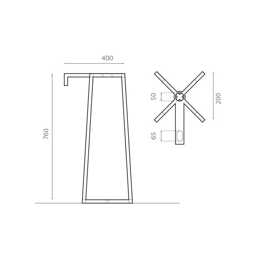 Bathco 8216 - Stelaż do umywalki VOLTA 76x40 cm stal/chrom błyszczący