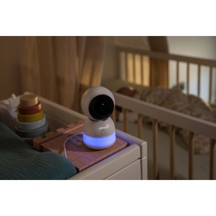 Beaba - Inteligentna, ładowalna niania z monitorem ZEN NIGHT 720p, 5V, 4000 mAh, Wi‑Fi, biała