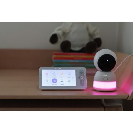 Beaba - Inteligentna, ładowalna niania z monitorem ZEN NIGHT 720p, 5V, 4000 mAh, Wi‑Fi, biała