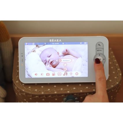 Beaba - Inteligentna, ładowalna niania z monitorem ZEN NIGHT 720p, 5V, 4000 mAh, Wi‑Fi, biała