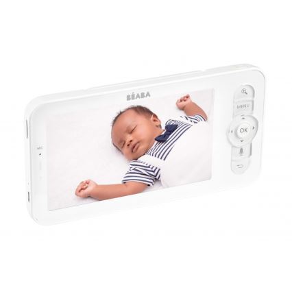 Beaba - Inteligentna, ładowalna niania z monitorem ZEN NIGHT 720p, 5V, 4000 mAh, Wi‑Fi, biała