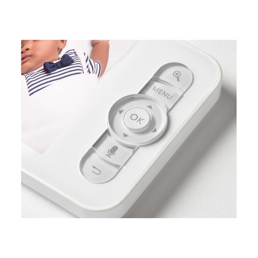 Beaba - Inteligentna, ładowalna niania z monitorem ZEN NIGHT 720p, 5V, 4000 mAh, Wi‑Fi, biała