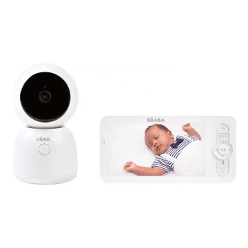 Beaba - Inteligentna, ładowalna niania z monitorem ZEN NIGHT 720p, 5V, 4000 mAh, Wi‑Fi, biała