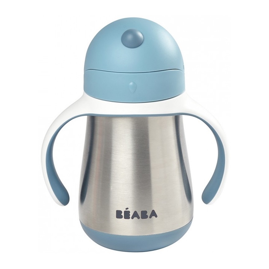 Beaba - Kubek termoizolacyjny ze słomką 250 ml niebieski
