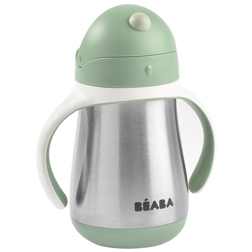 Beaba - Kubek termoizolacyjny ze słomką 250 ml zielony