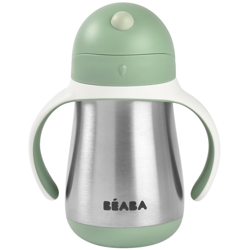 Beaba - Kubek termoizolacyjny ze słomką 250 ml zielony