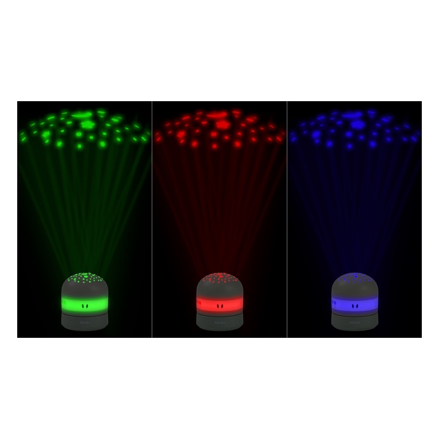 Beaba - Projektor z melodią PIXIE USB/5V 1300 mAh zielony