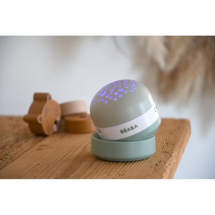 Beaba - Projektor z melodią PIXIE USB/5V 1300 mAh zielony