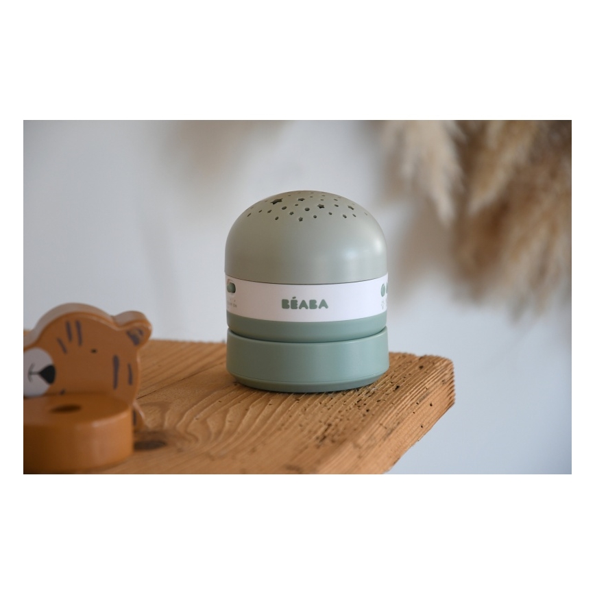Beaba - Projektor z melodią PIXIE USB/5V 1300 mAh zielony