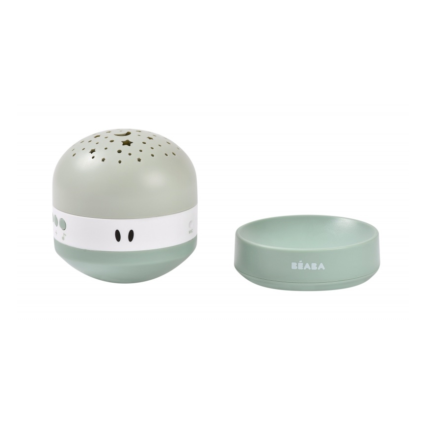 Beaba - Projektor z melodią PIXIE USB/5V 1300 mAh zielony