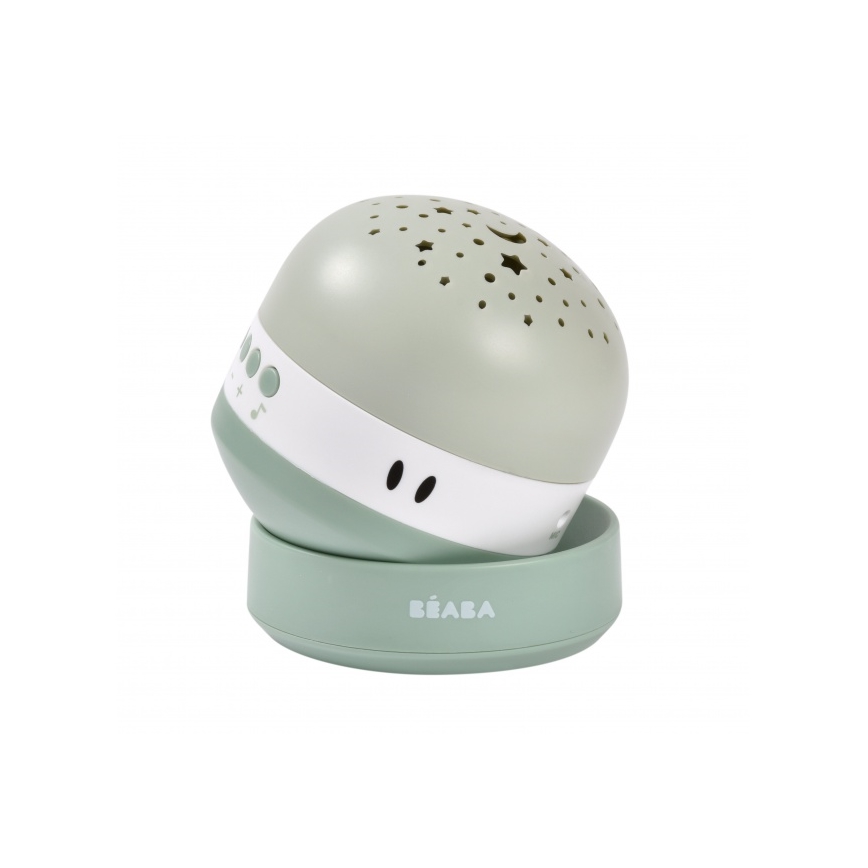 Beaba - Projektor z melodią PIXIE USB/5V 1300 mAh zielony
