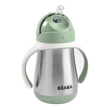 Beaba - Termoizolacyjny kubek ze słomką 250 ml zielony