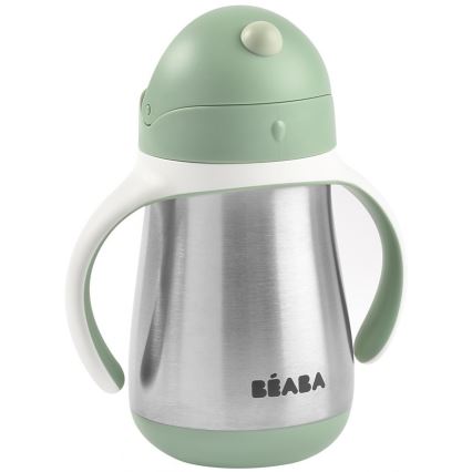 Beaba - Termoizolacyjny kubek ze słomką 250 ml zielony
