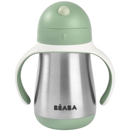 Beaba - Termoizolacyjny kubek ze słomką 250 ml zielony