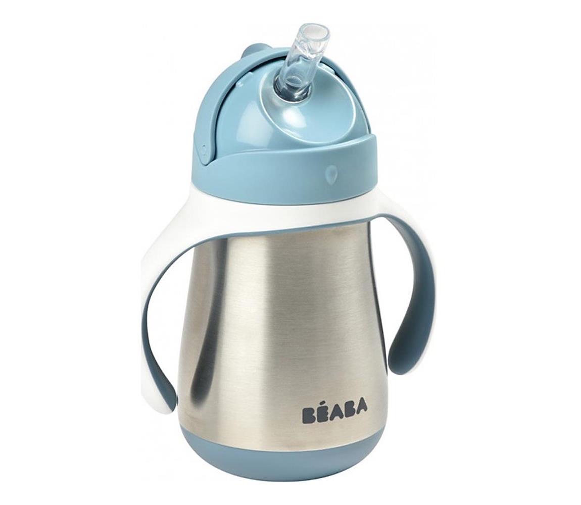 Beaba - Termoizolacyjny kubek ze słomką 250 ml niebieski