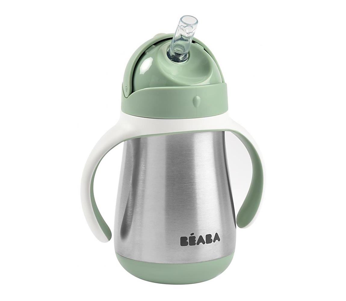 Beaba - Termoizolacyjny kubek ze słomką 250 ml zielony
