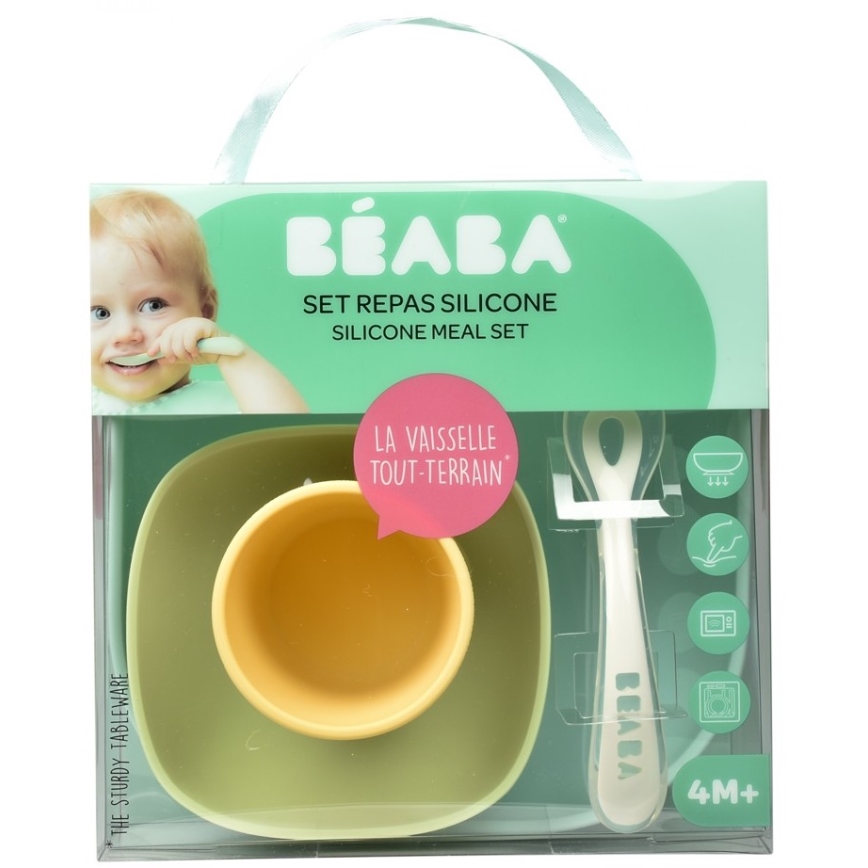 Beaba - Zestaw do jadalni dla dzieci Żółty 4 szt.