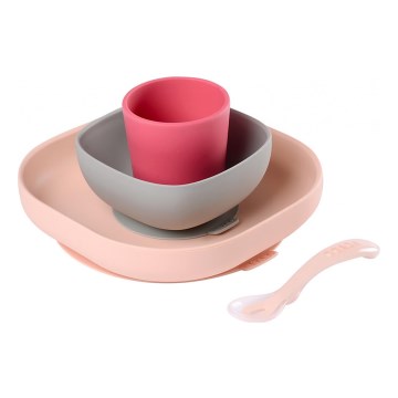 Beaba - Zestaw naczyń dla dzieci Pink 4 szt.