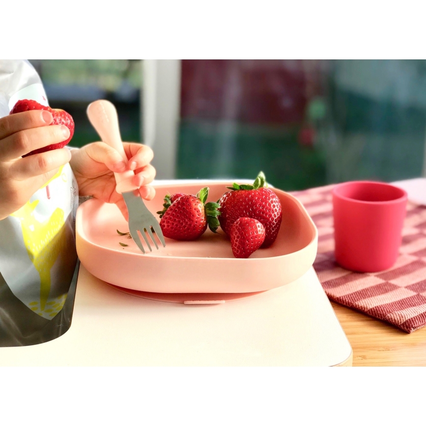 Beaba - Zestaw naczyń dla dzieci Pink 4 szt.