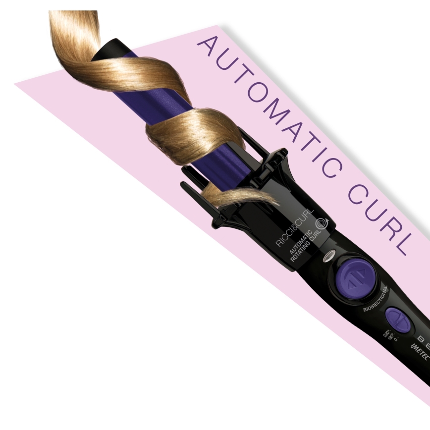 Bellissima 11307 - Lokówka obrotowa do włosów RICCI&CURL 230V czarna/fioletowa