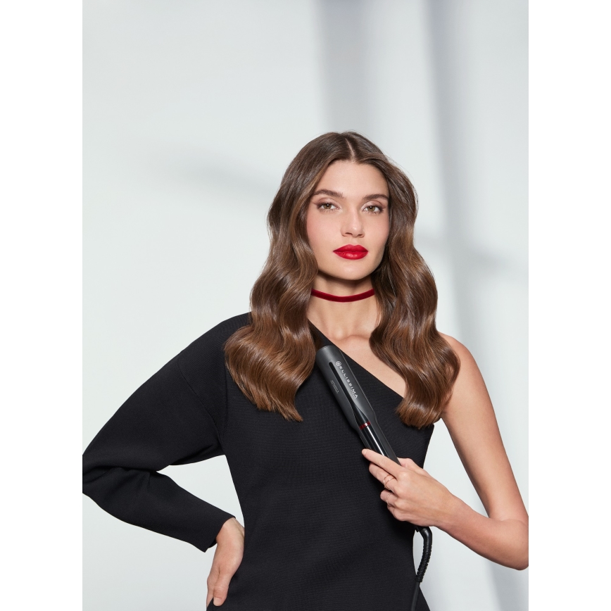 Bellissima 11948 - Prostownica do włosów z wyświetlaczem LCD, z technologią podczerwieni, 60W/230V, czarna