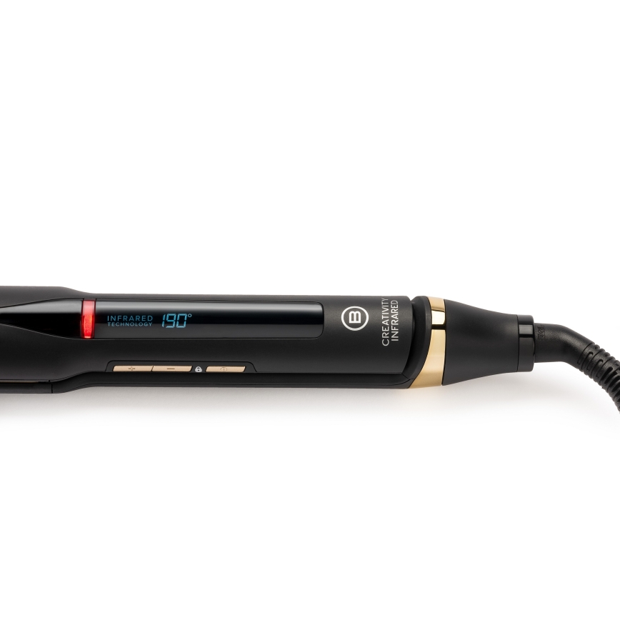 Bellissima 11948 - Prostownica do włosów z wyświetlaczem LCD, z technologią podczerwieni, 60W/230V, czarna