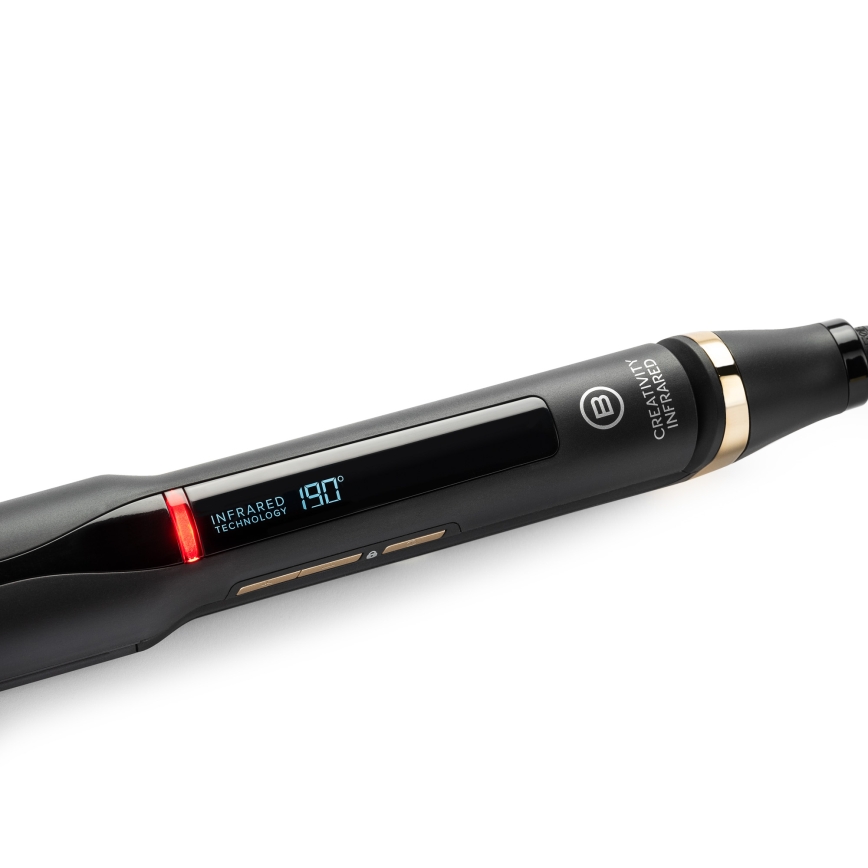 Bellissima 11948 - Prostownica do włosów z wyświetlaczem LCD, z technologią podczerwieni, 60W/230V, czarna