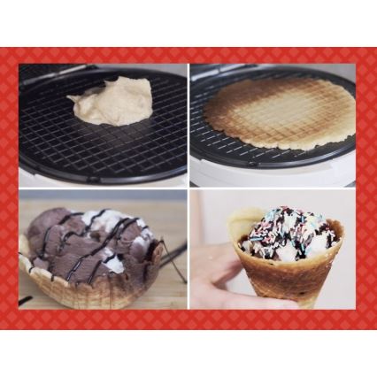 Beper - Gofrownica 2 w 1 1000 W/230 V czerwona