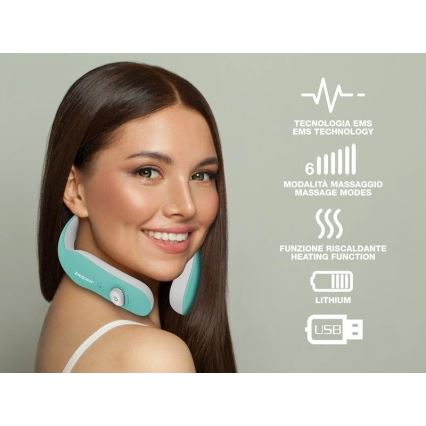 Beper - Ładowalny masażer szyi EMS 5V/900 mAh miętowy