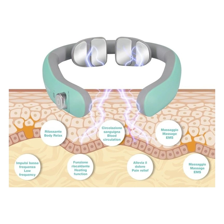 Beper - Ładowalny masażer szyi EMS 5V/900 mAh miętowy