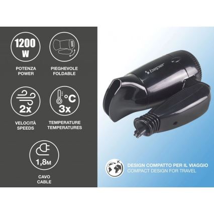 Beper - Podróżna suszarka do włosów 1200W/230V