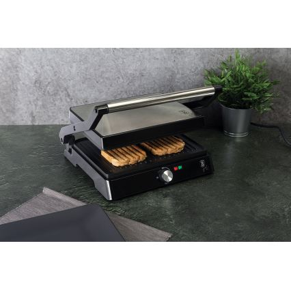 BerlingerHaus - Grill kontaktowy z nieprzywierającą powierzchnią 2000W/230V stal nierdzewna/czarny