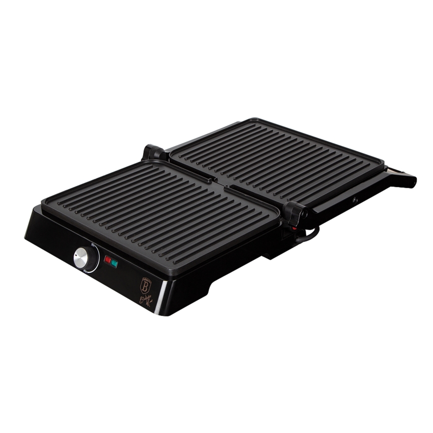 BerlingerHaus - Grill kontaktowy z nieprzywierającą powierzchnią 2000W/230V stal nierdzewna/czarny