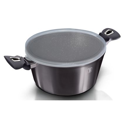 BerlingerHaus - Kaserola z marmurową powierzchnią + pokrywka 20 cm czarna