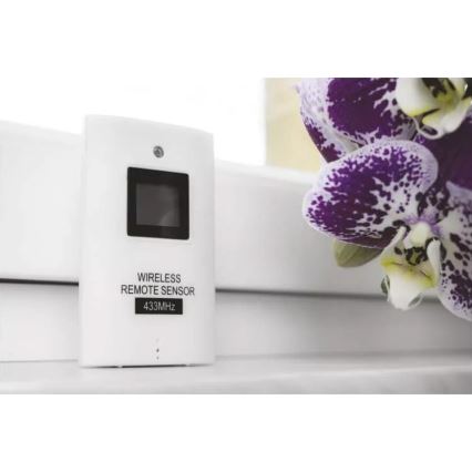 Bezprzewodowa stacja pogodowa z budzikiem 3xAAA biała