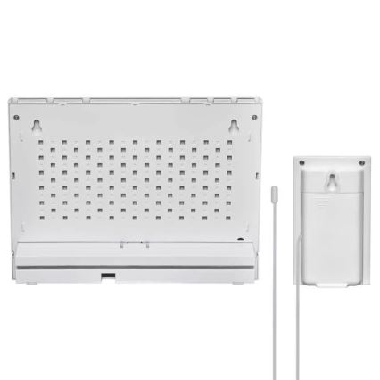 Bezprzewodowa stacja pogodowa z budzikiem 3xAAA biała