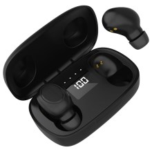 Bezprzewodowe słuchawki douszne MIST Bluetooth V5.0 + stacja ładująca czarne